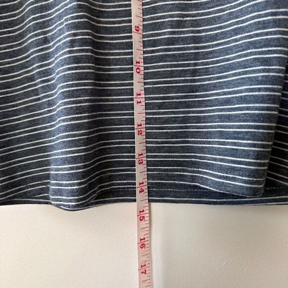 Y2K Blue Striped Crop Top Small - Picture 4 of 10